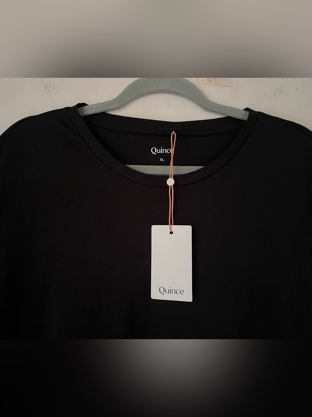 NWT Quince Cotton Modal Crew Neck Swing Tee Black Sz XL - Picture 4 of 8